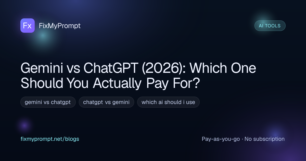 Gemini vs ChatGPT (2026): Which One Should You Actually Pay For ...
